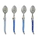 French Home Laguiole 4-Piece Coffee Spoons Set – Sophisticated Stainless Steel Spoons with Shades of Blue Handles – Laguiole Flatware Set for Tea, Coffee, Desserts, and Ice Cream (6