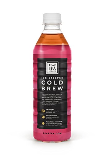 Teas' Tea Organic Cold Brew Raspberry Black Tea (Pack of 12) Organic Cane Sugar Sweetened No Artificial Sweeteners Antioxidant Rich Good Source of Vitamin C