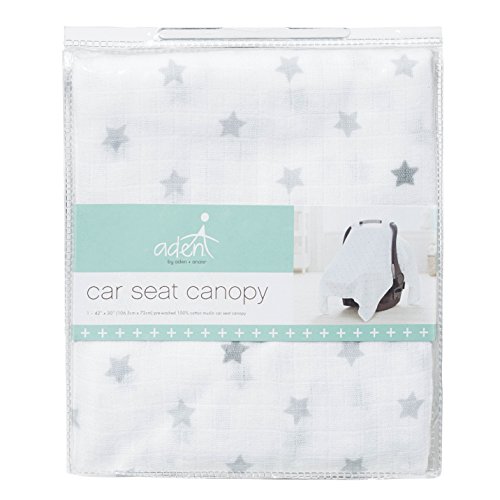 aden by aden + anais Car Seat Canopy, Dove - Thumbnail 2