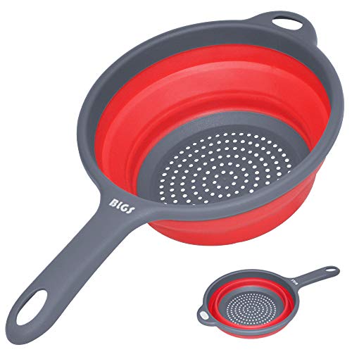 Colander, Collapsible Colanders and Strainers with Handles, SpaceSaver Silicone Strainer