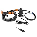 Bang4buck Car Electric Washer Pump 100W 12V High Pressure Powerful Washer Kit with 22 Inch PVC Hose(100 W-Black hose)