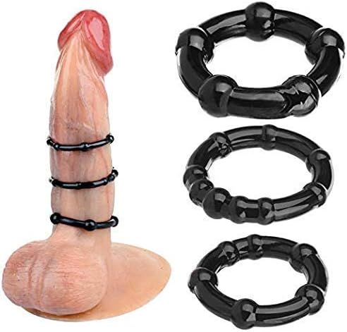 Silicone Time Delay Lock Ring Exercise Bands for Men Black