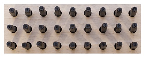 27 Piece 2.5 MM Fancy Lowercase Lucida Script Alphabet Letter Stamp Set w/ Wooden Box for Stamping Metal Jewelry