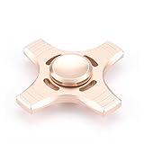Fidget Spinner High Speed Stainless Steel Finger Spinner Bearing Hand spinners fidget Toy for Adults Kids for Relieving Stress Anxiety ADHD Focus Boredom (4 Leaves Gold)