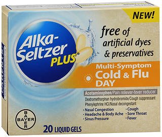 Alka-Seltzer Plus Multi-Symptom Cold and Flu Day, 20 Liquid Gels (Pack of 2)