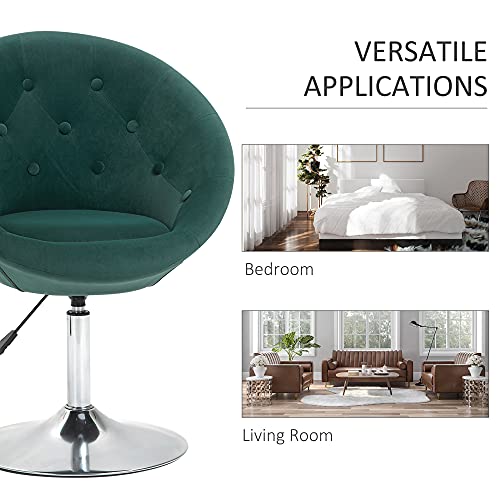 Modern Makeup Vanity Chair Round Tufted Swivel Accent Chair with