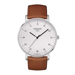 Tissot Herren Analog Quarz Everytime Large Armbanduhr mit Leder Armband T1096101603700