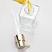 mDesign Square Glass Refillable Liquid Soap Dispenser Pump Bottle for Bathroom Vanity Countertop, Kitchen Sink - Holds Hand Soap, Dish Soap, Hand Sanitizer, Essential Oils - 2 Pack - Clear/Soft Brass