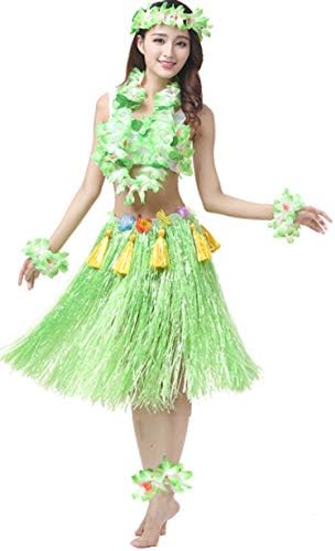 Yesier 1 Set 60cm Adult Party Hawaii Dress Hula Grass Skirt