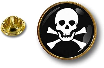 Pin's Tête De Mort En Acier Vert - Marque CLJ, Thème Halloween, Neuf Avec étiquette