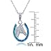 Sterling Silver Created Blue Opal Horseshoe & Horse Pendant with 18