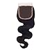 DFX Hair (TM) 8~30 inches 1 Bundle 100g Body Wave Brazilian Virgin Human Hair Extension, Natural Color (4×4 closure free part 10 inches)
