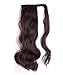 17-26 Inch Straight Curly Wavy Wrap Around Ponytail Hair Extension Clip in One Piece Synthetic Hairpiece for Women-medium brown curlythumb 2