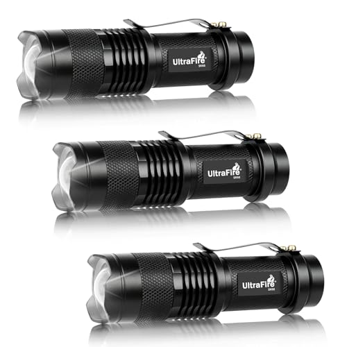 ULTRAFIRE 300 Lumens Single Mode Mini AA LED Flashlights 3Pack