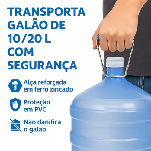 Pegador Alça Para Galão Garrafão De Água 10 Litros 20 Litros Reforçada Para Transporte