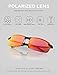 MOORAY Polarized Sunglasses for Men, UV Protection Sports Sunglasses,Outdoor Eyewear, Metal Frame Sunglasses(Red)