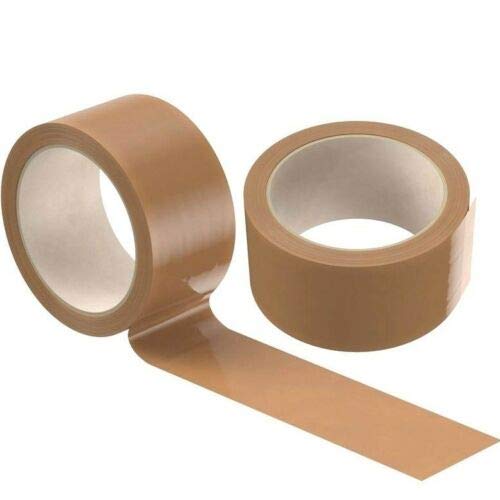 3 Rolls of TGL Packing Tape Buff Brown Rolls. Heavy Duty Packing Parcel Tape for Shipping and Mailing, Strong Seal on All Box Types