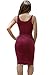 Cfanny Women's Tie Front Bodycon Midi Party Casual Knitwear Dress,Red,Small