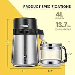 VIVOHOME 4L Brushed 304 Stainless Steel Water