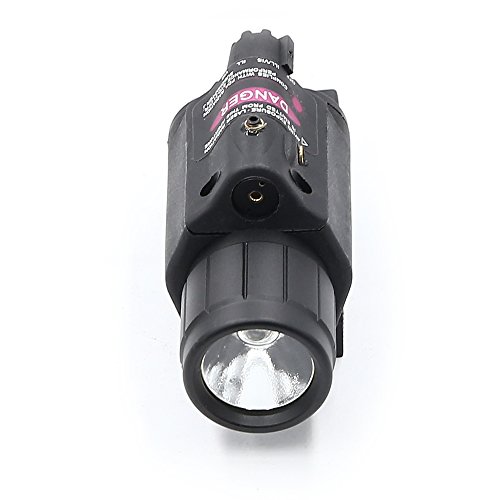 Higoo Tactical Red Laser Dot Sight + 200 Lumen Flashlight Combo with 20mm Weaver Picatinny Rail Mount for Rifle Pistol Handgun