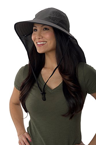 Sun Protection Zone Unisex Floppy Sun Hat (Charcoal with Black Trim)