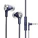 MuveAcoustics Drive Wired in-Ear Earbud Headphones - Noise Cancelling Premium Stereo Headphone Earbuds w/Mic, Ergonomic fit, Blue primary