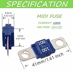 SIGANDG Midi Fuse Holder and 2 Pieces 100A Midi