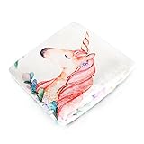 Growing Baby Milestone Blanket, Cute Unicorn Pattern Design, Super Soft Flannel Infant Blanket with Floral Wreath Bonus