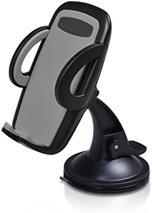 Windshield Dashboard Smartphone Suction Car Mount Houlder-Fits 2-3.7 inches width- Flexible 360 Rotation for iPhone 7/7 Plus/ 6S/6s Plus/6/6 Plus/5S/5C, Samsung and other Smartphones (Black)