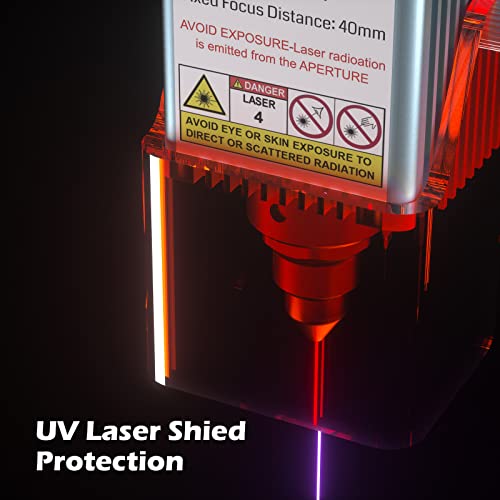 Genmitsu 10W Compressed Spot Laser Module with Air Assist Nozzle, 0.08mm*0.05mm Laser Spot, for 3020-PRO Ultra, 3030-PROVer MAX, 4040-PRO, 4040-PRO MAX, PROVerXL 4030 V2, PROVerXL 6050 Plus CNC Router