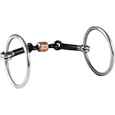 Aime Imports Westen SS Dogbone Copper Roller O-Ring Bit | Sweet iron mouthpiece, center roller design, 5 inch mouth with 2-5/8 inch rings, training and everyday use