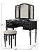 BOBKONA F4072 St. Croix Collection Vanity Set with Stool, Black