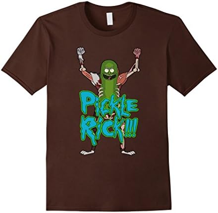 Mens PICKLE-RICK-Tshirt Medium Brown