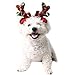 FLAdorepet Dog Elk Reindeer Antler Hat Cap Bling Dog Cat Pet Christmas Costume Outfits Small Dog Headwear Hair Grooming Accessories (S, Red)