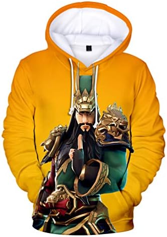 3D Digital Printed Long Sleeve Hoodie with Big Pockets Plus Drawstring Pullover for Boys and Girls