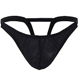 iiniim Mens Sexy Bulge Pouch G-string Underwear with Inverted Triangle Rear