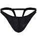 iiniim Mens Sexy Bulge Pouch G-String Underwear with Inverted Triangle Rear Black M
