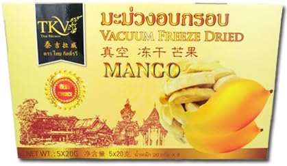Thai Kitravee Dried Freeze Mango Thai Fruit Snack 5x20g.