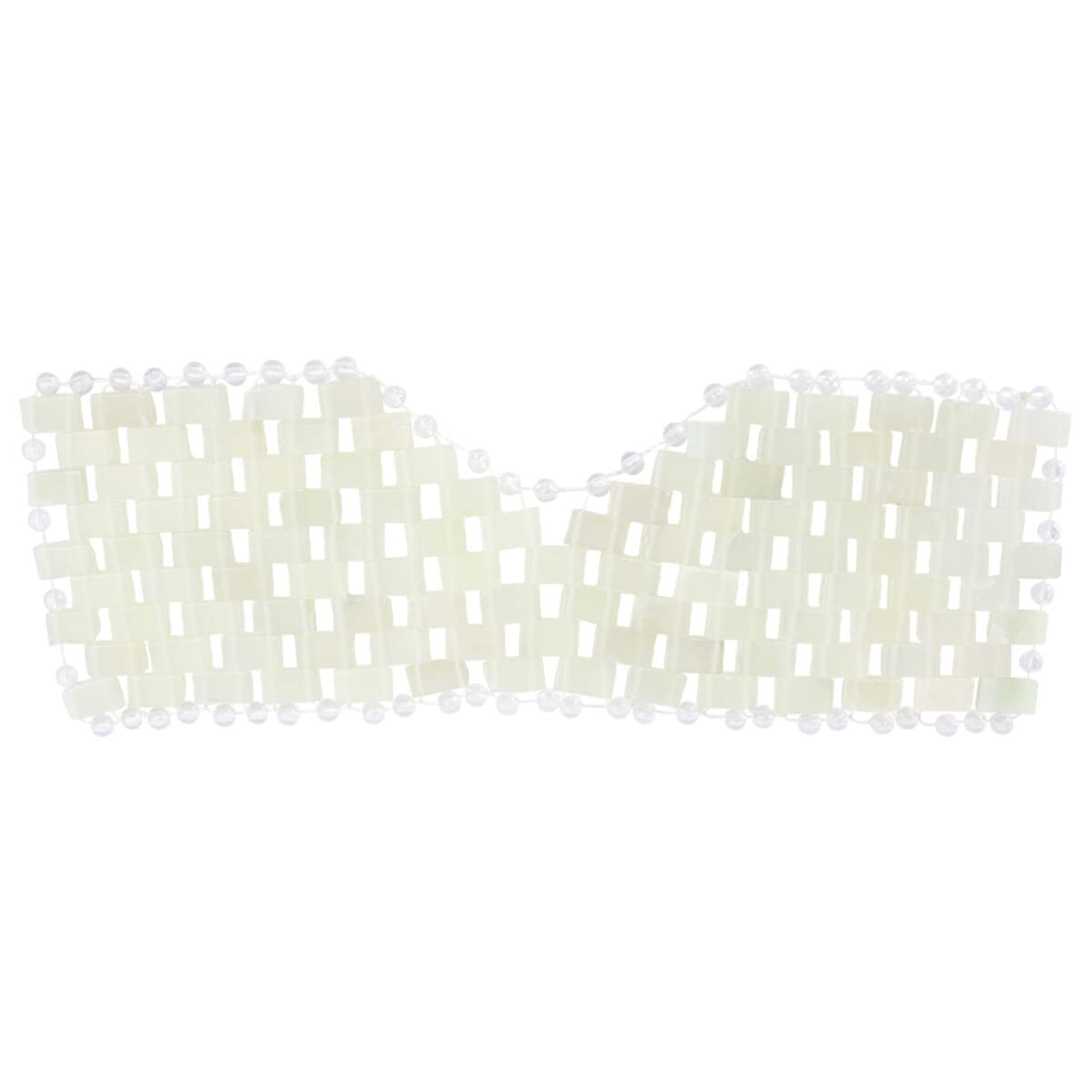 EXCEART Natural Jade Eye Mask Hand-Woven Sleep Mask Cooling Spa Patch for Eyes Dark Circles Relief and Eye Pain Soothing