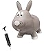 Farm Hoppers Award Winning Inflatable Toddler Safe Bouncing Grey Rabbit Plus Pump