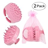 Hair Scalp Massager Chialstar Scalp Massaging Shampoo Brush Silicone Soft Comb for Scalp Care Hair Cleaning Shower Cellulite Massager Tourmaline contained Pink(2 Pack)