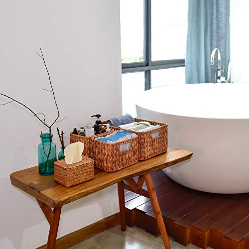 image for StorageWorks Set of 3 Hand Woven Resin Storage Basket, Wicker Shelf St