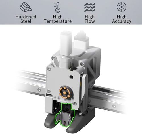 for Bambu Lab A1 .02 Nozzle for Bambu A1 Nozzle A1 Hotend Assembly for Bambu Lab A1 Hotend for Bambu A1 Hot End, 0.2 Hotend Hardened Steel 0.2mm Nozzle High Flow Stainless Steel Nozzle, Silver
