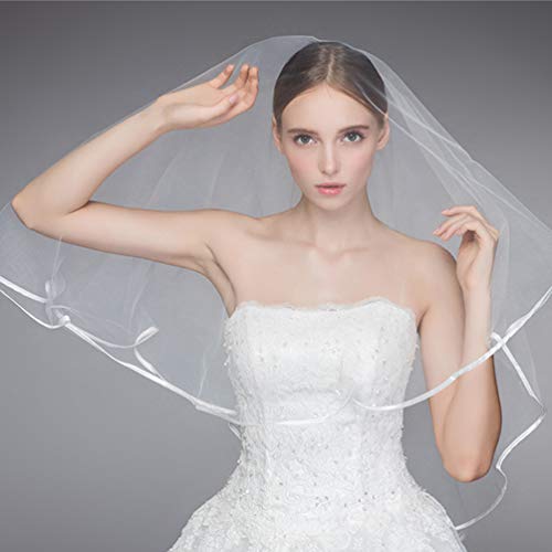 PRETTY SEE Bride Veil Set Wedding Veil Tulle Veils with Comb and Sash