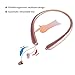 Bluetooth Neckband Retractable Headphones, Wireless Sweatproof Sports Headset Earbuds In ear Stereo Noise Cancelling Earphone with Mic for iPhone X/8/7/6 and Android by Ashipher (Gold)