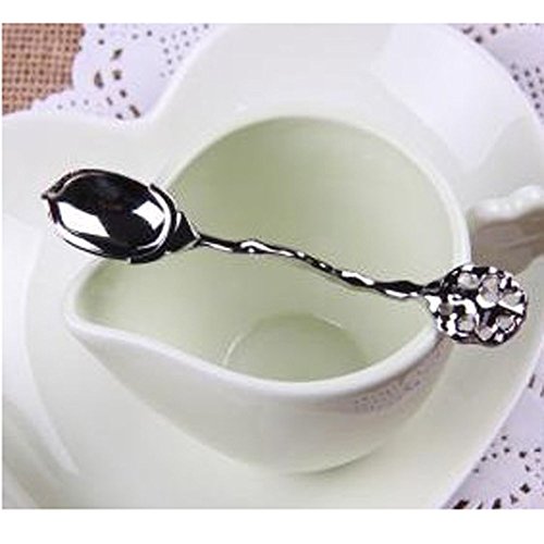 Silver Retro Vintage Palace Style Decorative Coffee Tea Spoon Scoop Diamond