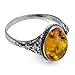 Amber and Sterling Silver Classic Oval Ring