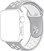 SELLERS360 Soft Durable Nike + Sport Replacement Wrist Strap for iWatch Series 1 Series 2 Apple watch band (Silver/White 42mm M/L)
