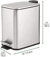 Optimal Products 5L Pedal Bin Slim Lid Soft Close Stainless Steel Bin view 7