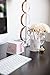 Blu Monaco White Desk Organizer for Women - 3 Piece Desk Accessories Set - Paper Clip-Accessory Tray, Sticky Note Holder, Pen Cup - White Floral Sunflower Pattern